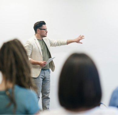 Expert delivering a keynote